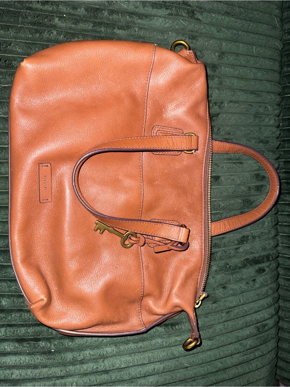 Fossil 🔑 Tote Handbag in Cognac Brown
